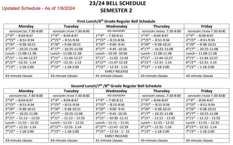 Bell Schedule